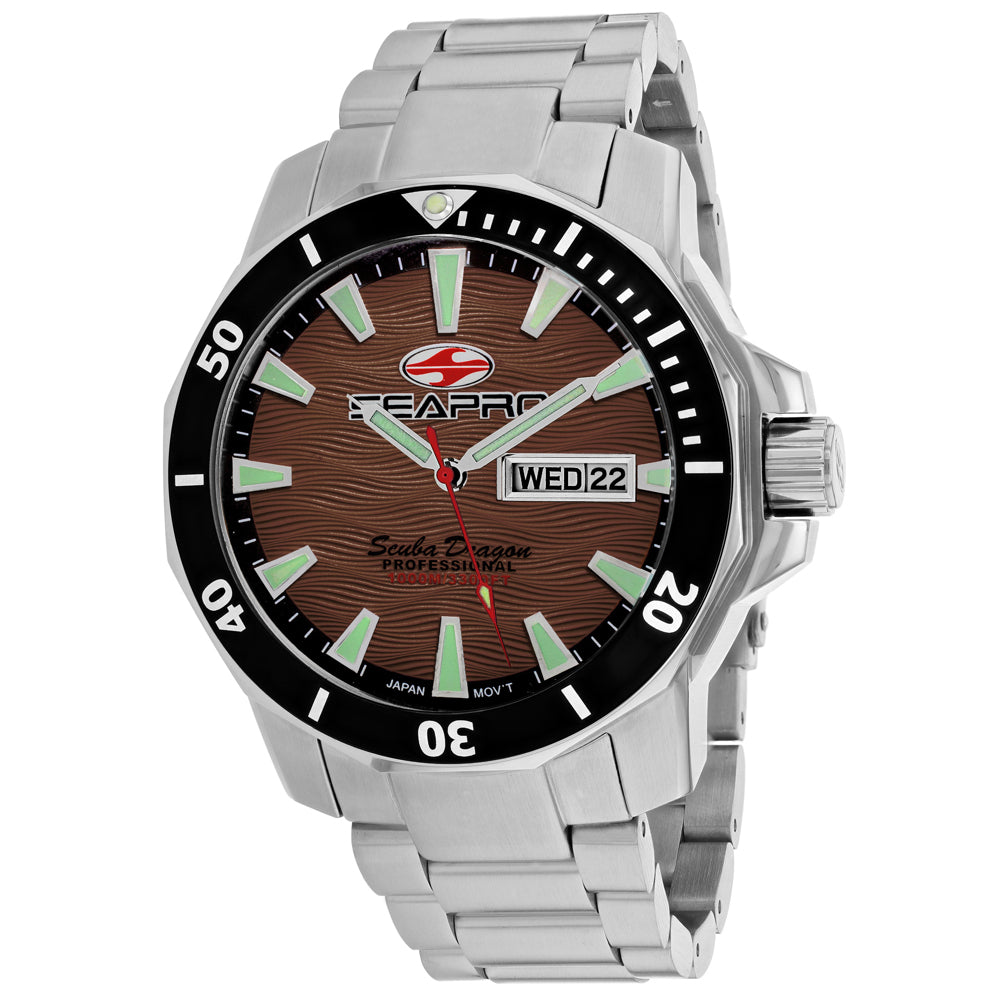 Seapro Men's Scuba Dragon Diver Limited Edition 1000 Meters Brown Dial Watch - SP8315S by Balec Group