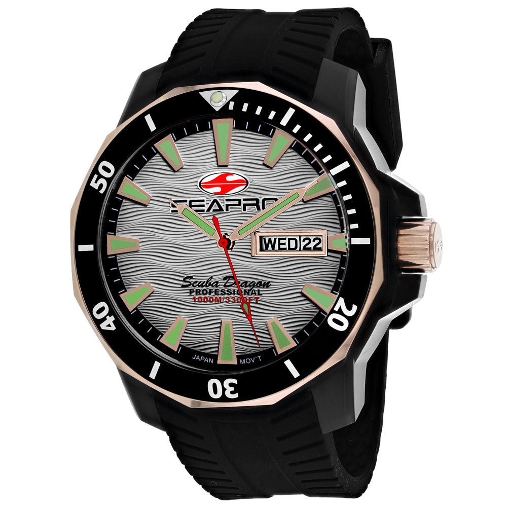 Seapro Men's Scuba Dragon Diver Limited Edition 1000 Meters Silver Dial Watch - SP8321 by Balec Group