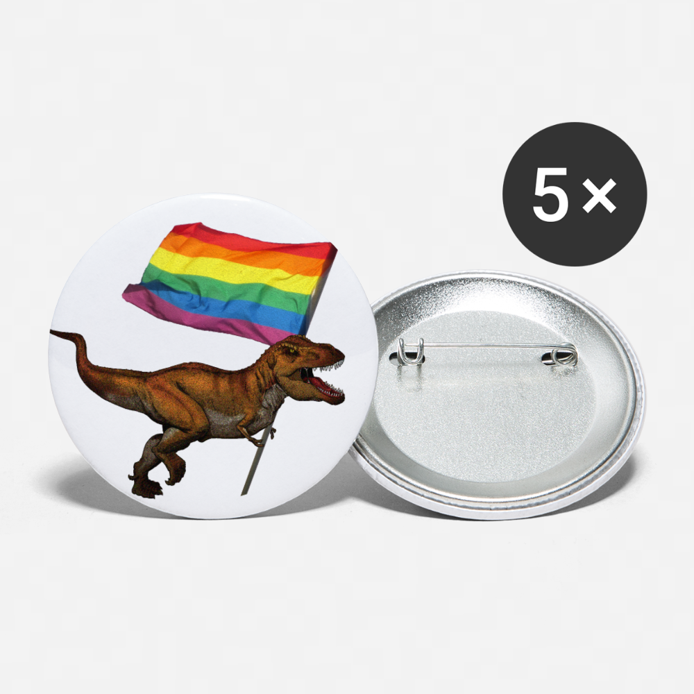 LGBT-Rex Tyrannosaurus Rex Buttons large 2.2'' (5-pack) by Proud Libertarian