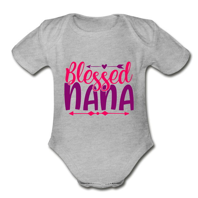 Blessed nana Short Sleeve Baby Bodysuit by Tshirt Unlimited