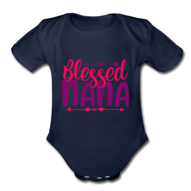 Blessed nana Short Sleeve Baby Bodysuit by Tshirt Unlimited