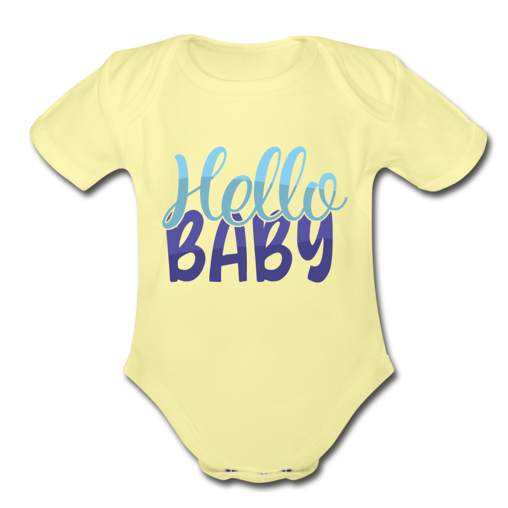 Hello Baby Short Sleeve Baby Bodysuit by Tshirt Unlimited