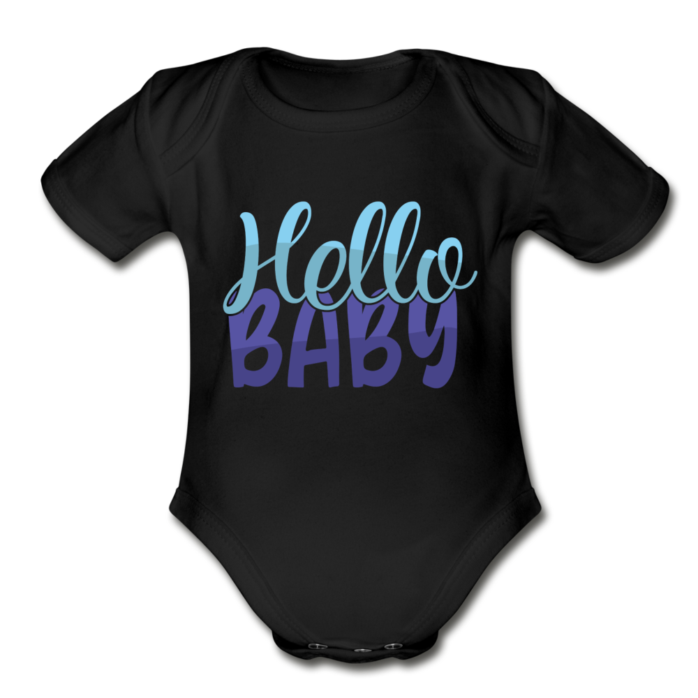 Hello Baby Short Sleeve Baby Bodysuit by Tshirt Unlimited