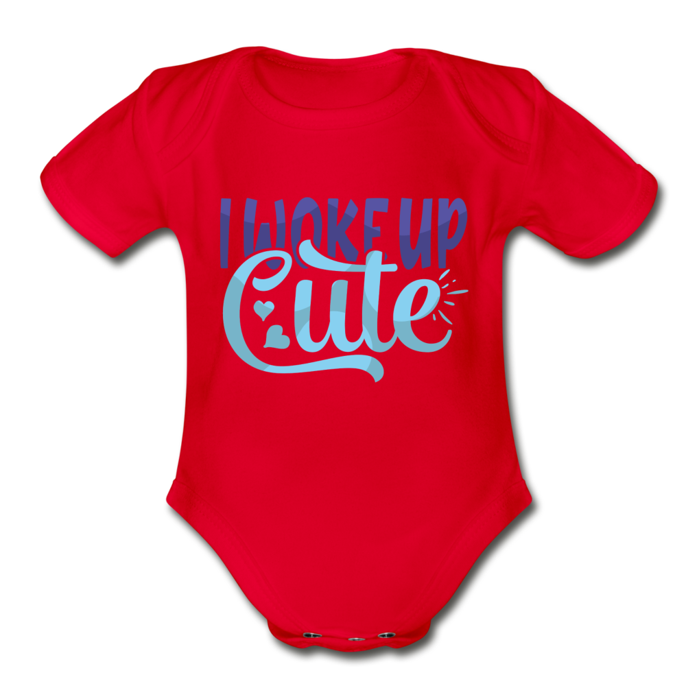 I woke up cute Heart Short Sleeve Baby Bodysuit by Tshirt Unlimited