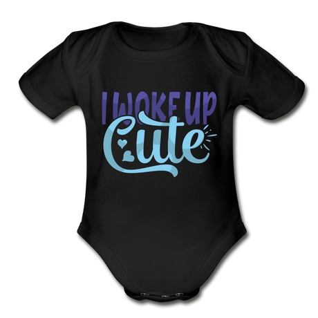 I woke up cute Heart Short Sleeve Baby Bodysuit by Tshirt Unlimited