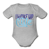 I woke up cute Heart Short Sleeve Baby Bodysuit by Tshirt Unlimited