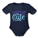 I woke up cute Heart Short Sleeve Baby Bodysuit by Tshirt Unlimited