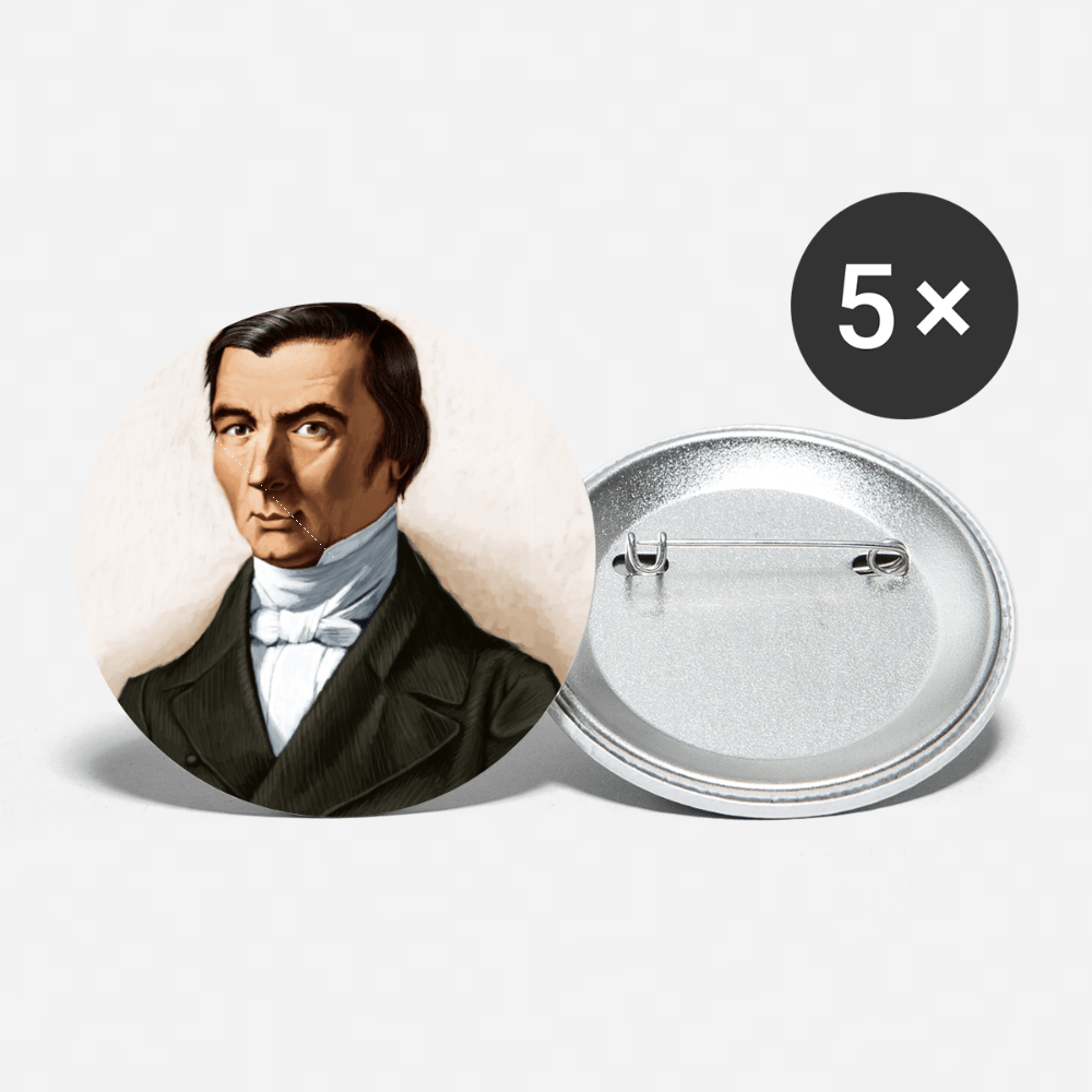 Frederic Bastiat Buttons small 1'' (5-pack) by Proud Libertarian