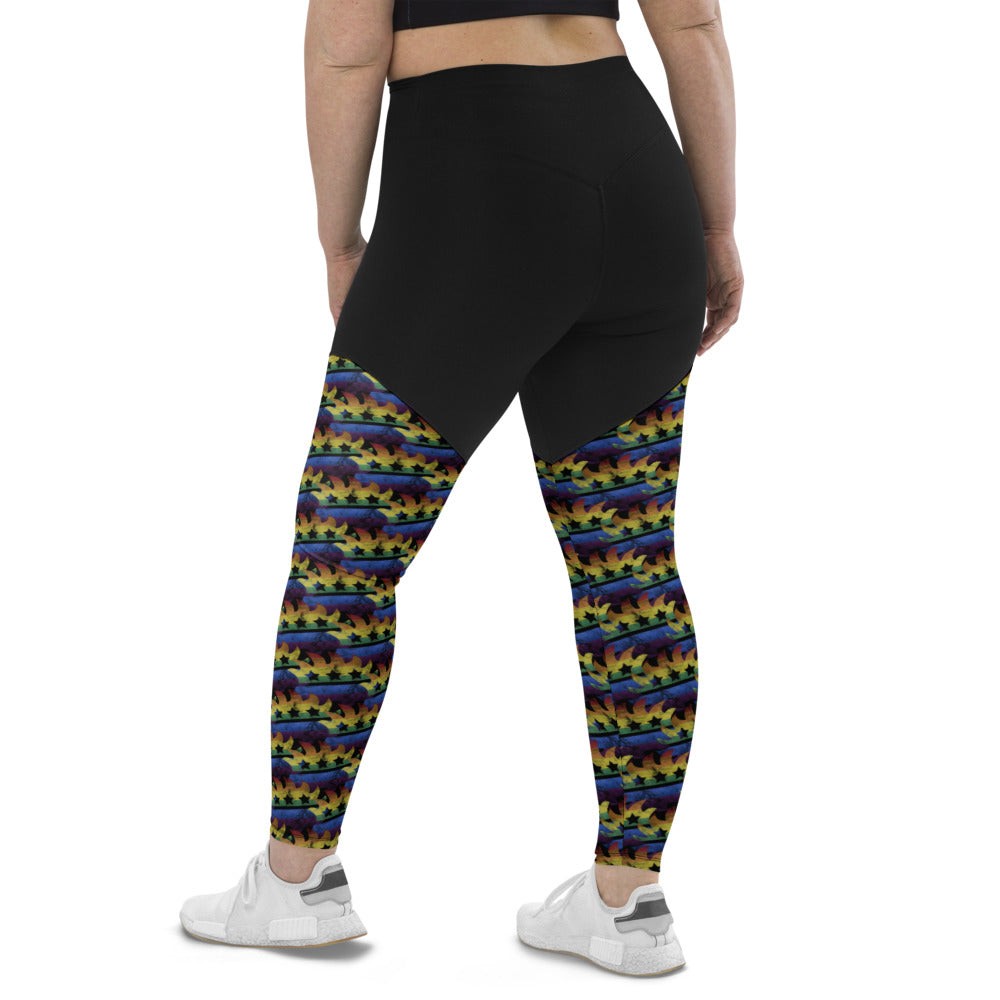 LGBTQ+ Libertarian Porcupine Sports Leggings by Proud Libertarian