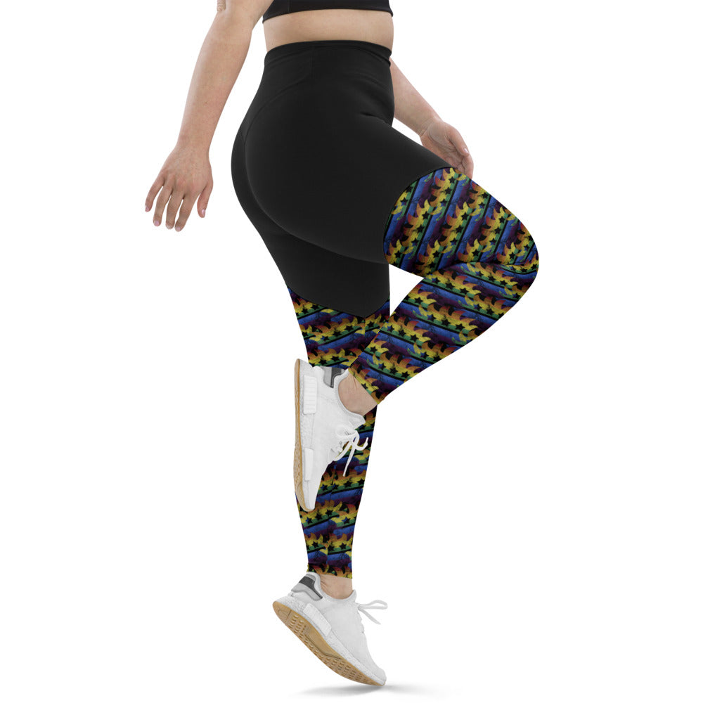 LGBTQ+ Libertarian Porcupine Sports Leggings by Proud Libertarian