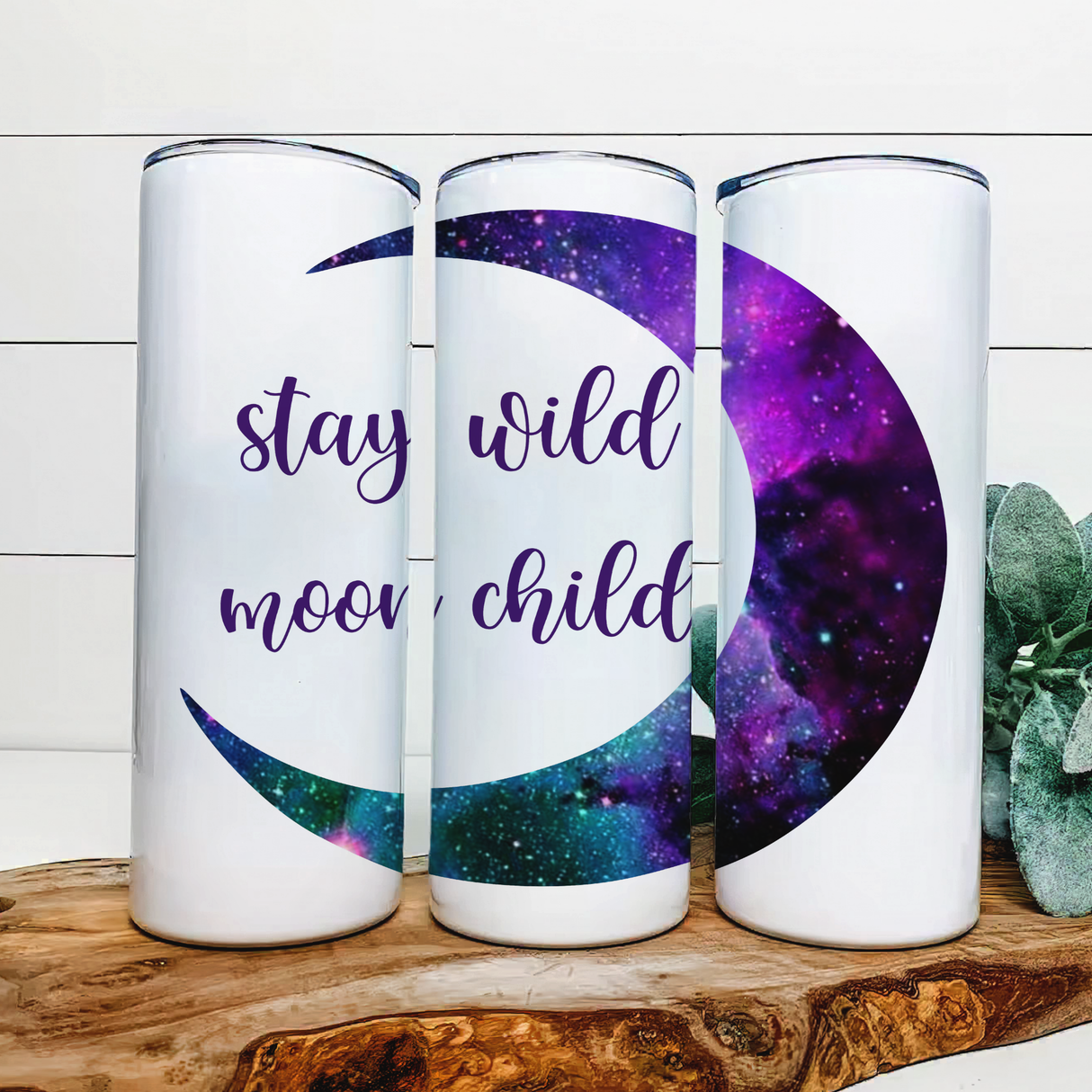 Stay Wild Moon Child - 20 oz Steel Skinny Tumbler - Optional Blue Tooth Speaker - Speaker Color will Vary by Rowdy Ridge Co