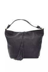 Gray Leather Shoulder Bag by Faz