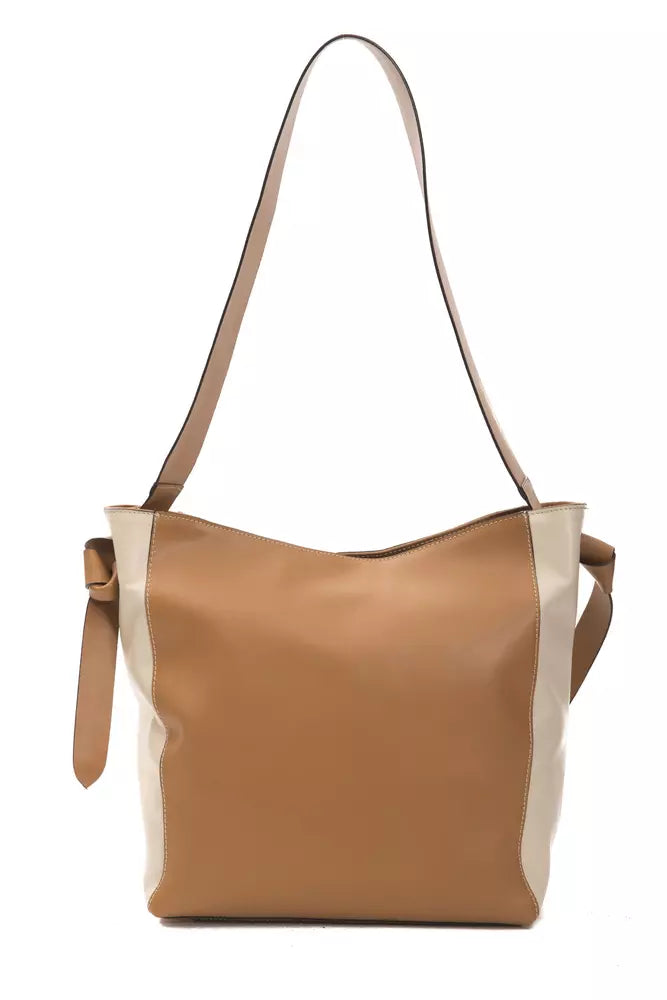 Brown Leather Shoulder Bag by Faz