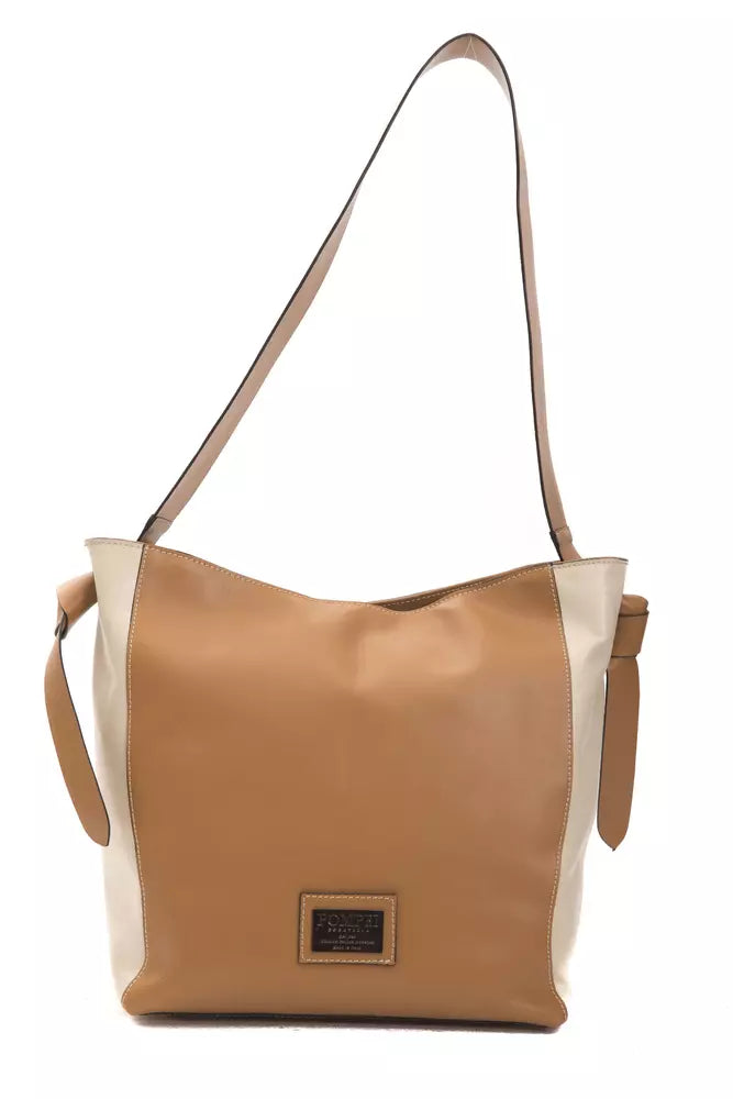 Brown Leather Shoulder Bag by Faz