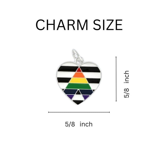 Straight Ally LGBTQ Pride Heart Hanging Charms by Fundraising For A Cause