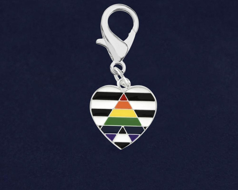 Straight Ally LGBTQ Pride Heart Hanging Charms by Fundraising For A Cause