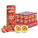 Strawberry Passion Fruit Revive Sparkling Mood & Hydration Drink - Caffeine Free - 12 Pack by OdysseyElixir