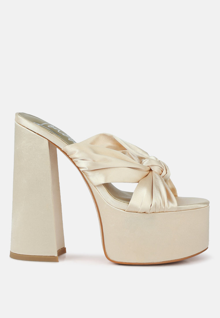 strobing knotted chunky platform heels by London Rag