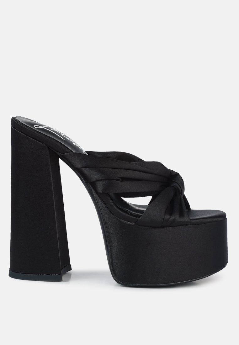 strobing knotted chunky platform heels by London Rag