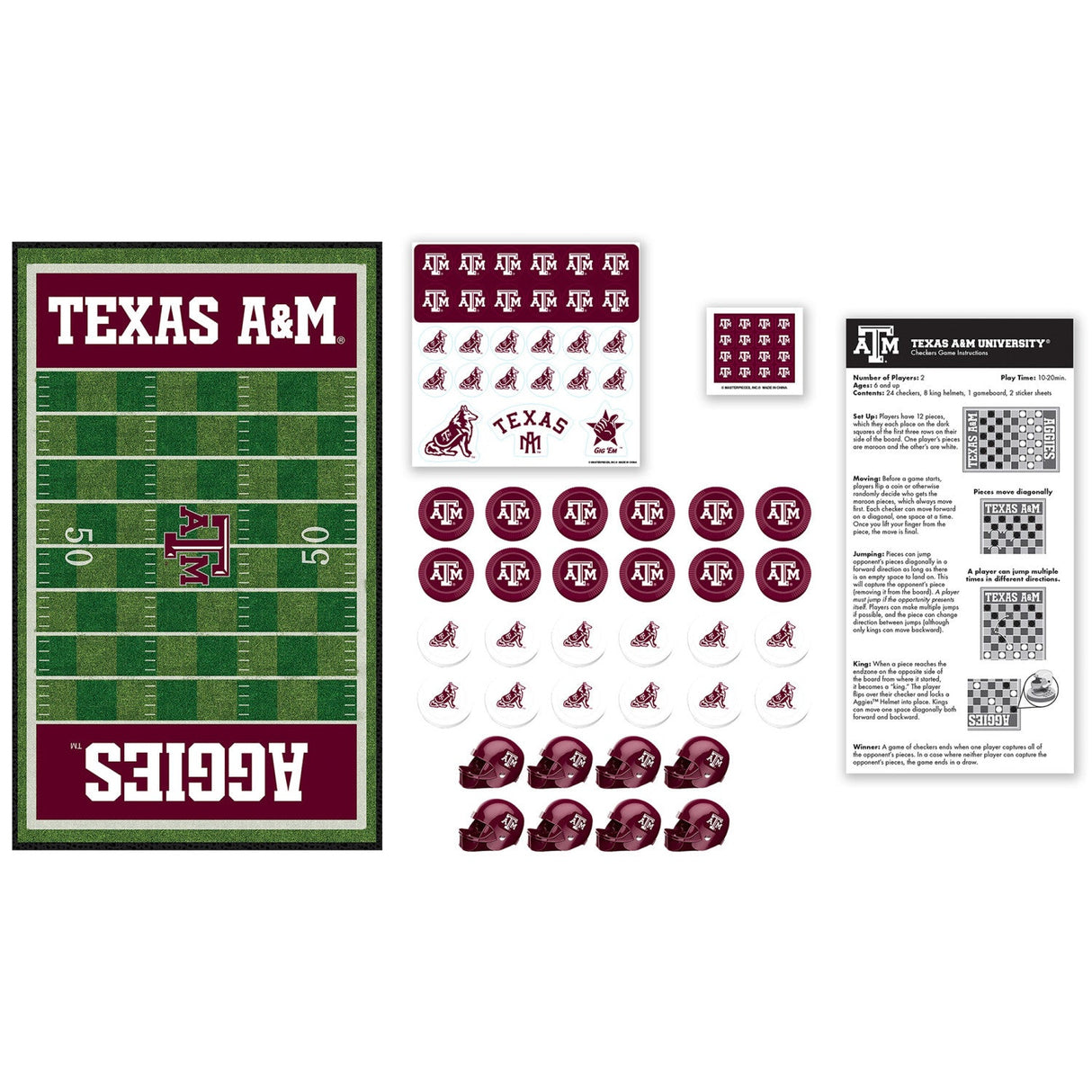 Texas A&M Aggies Checkers Board Game by MasterPieces Puzzle Company INC