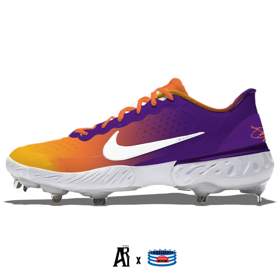 "Sunset" Nike Alpha Huarache Elite 3 Low Cleats by Stadium Custom Kicks