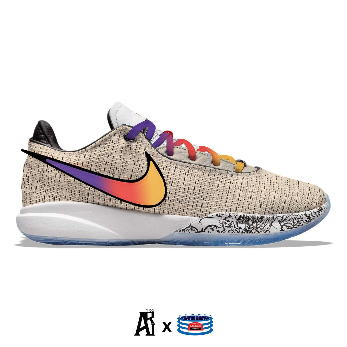 "Sunset" Nike LeBron XX Basketball Shoes by Stadium Custom Kicks