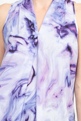 Floral & Ivy Print Top - Elegant Black Blue Purple Polyester Blouse by Curated Brands