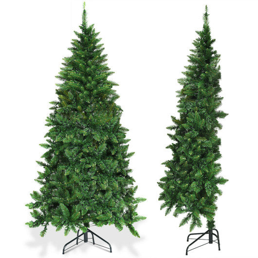 Pre-Lit Artificial Half National Christmas Tree with 8 Flash Modes-6 ft