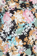 London Times V-Neck Bishop Long Sleeve Floral Print Zipper Back Crepe Dress by Curated Brands