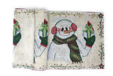 DaDa Bedding Set of 8 Pieces Magical Snowman Holiday Table Tapestry - 4 Placemats, 2 Table Runners, 2 Throw Pillow Covers (9733) by DaDa Bedding Collection