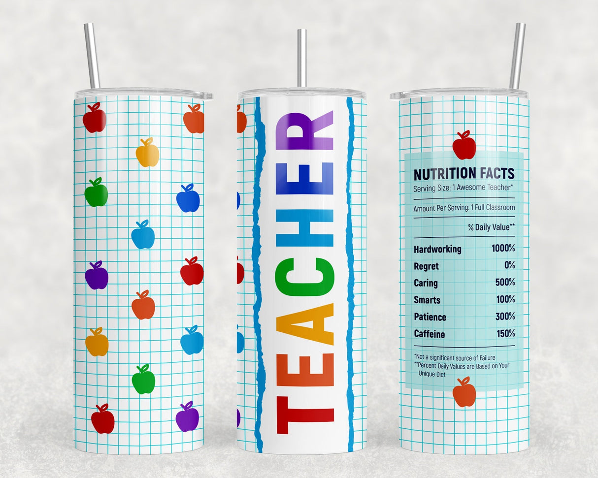 Teacher - 20 oz Steel Skinny Tumbler - Optional Blue Tooth Speaker - Speaker Color will Vary by Rowdy Ridge Co