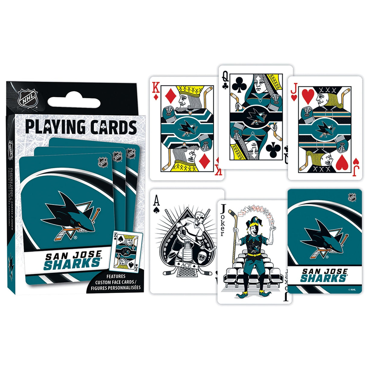 San Jose Sharks Playing Cards - 54 Card Deck by MasterPieces Puzzle Company INC