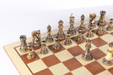 The 4" Burnt Zagreb Chess Set Combo by Chess House