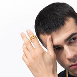 The Lord® - Iced Out Cuban Link Ring 18K Gold Plated by Bling Proud | Urban Jewelry Online Store