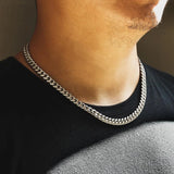 The Silver Lining® - 8mm Miami Cuban Link Chain White Gold Plated by Bling Proud | Urban Jewelry Online Store