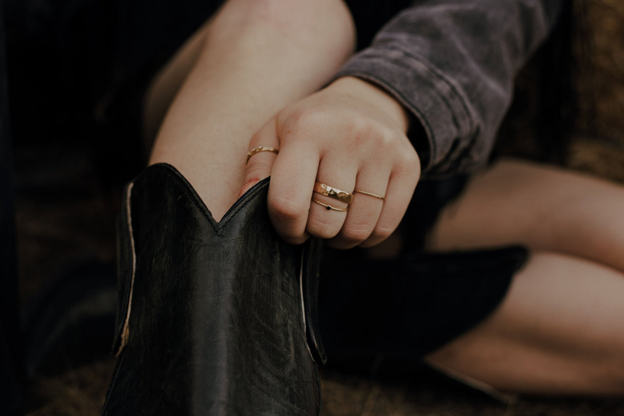 Thick Hammered Gold Band by Toasted Jewelry