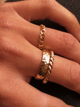 Thick Hammered Gold Band by Toasted Jewelry