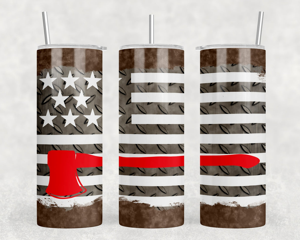 Thin Red Line|Skinny Tumbler|Optional Bluetooth Speaker| Speaker Color Varies by Rowdy Ridge Co