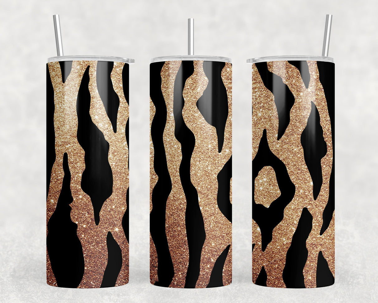 Tiger Stripes - 20 oz Steel Skinny Tumbler - Optional Blue Tooth Speaker - Speaker Color will Vary by Rowdy Ridge Co