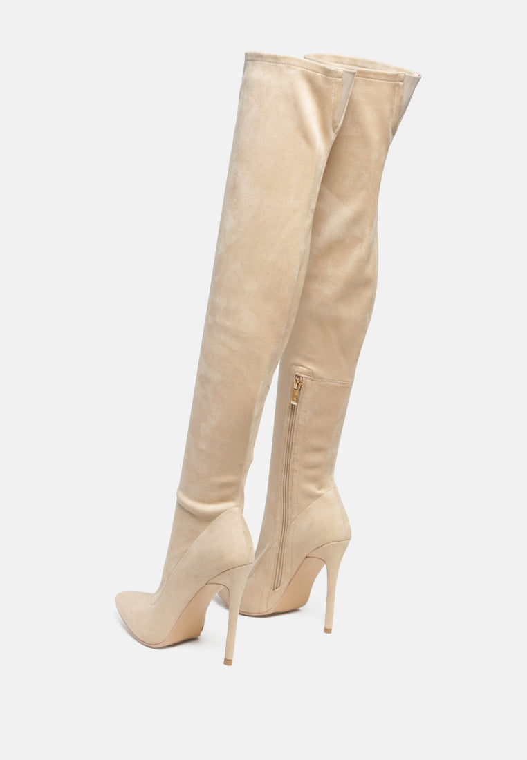 tilera stretch over the knee stiletto boots by London Rag