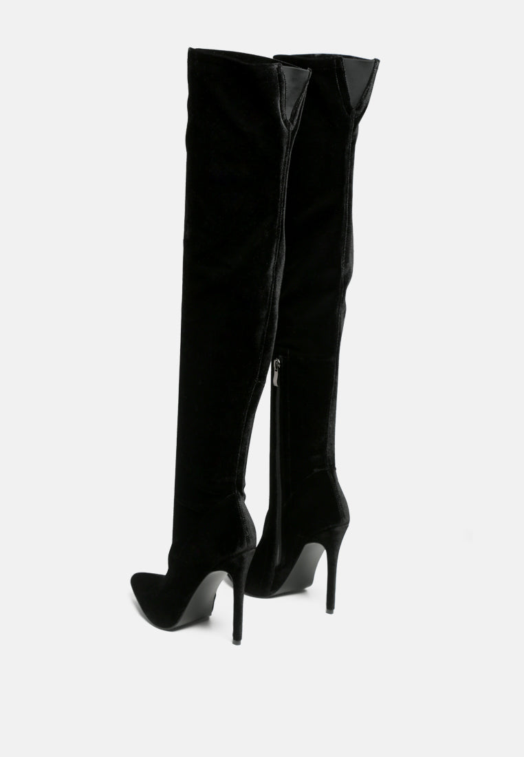 tilera stretch over the knee stiletto boots by London Rag