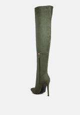 tilera stretch over the knee stiletto boots by London Rag