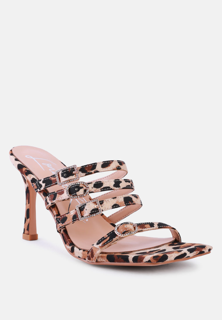 times up diamante buckle mid heel sandals by London Rag