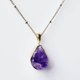 Amethyst Raw Crystal Necklace by Tiny Rituals