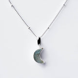 Crescent Moon Raw Gemstone Necklace by Tiny Rituals