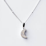 Crescent Moon Raw Gemstone Necklace by Tiny Rituals