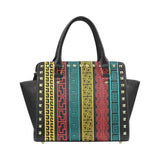 Top Handle Geometric Rivet Design Handbag by inQue.Style