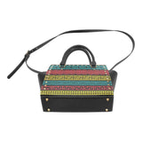 Top Handle Leather Geometric Rivet Design Handbag by inQue.Style