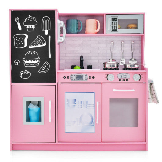 Toddler Pretend Play Kitchen for Boys and Girls 3-6 Years Old-Pink