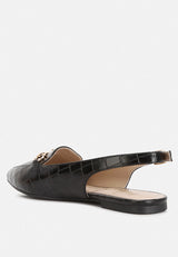 trempe croc slingback flat sandals by London Rag